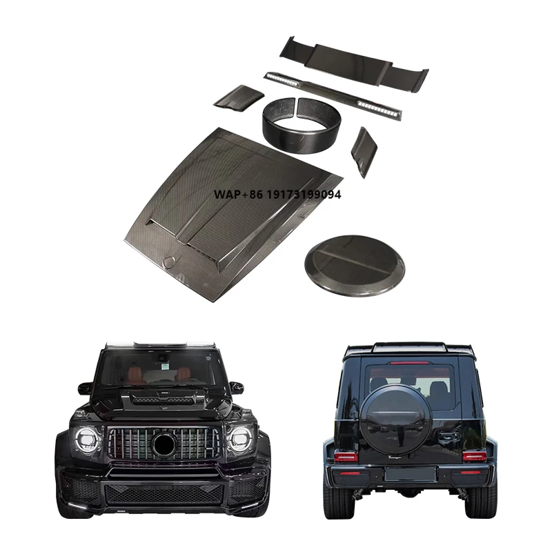 

For G Class 2019-2024 Bodykit Car Spoiler G800 Carbon Fiber Engine Hood Fog Light Spare Tire Cover Exhaust Car