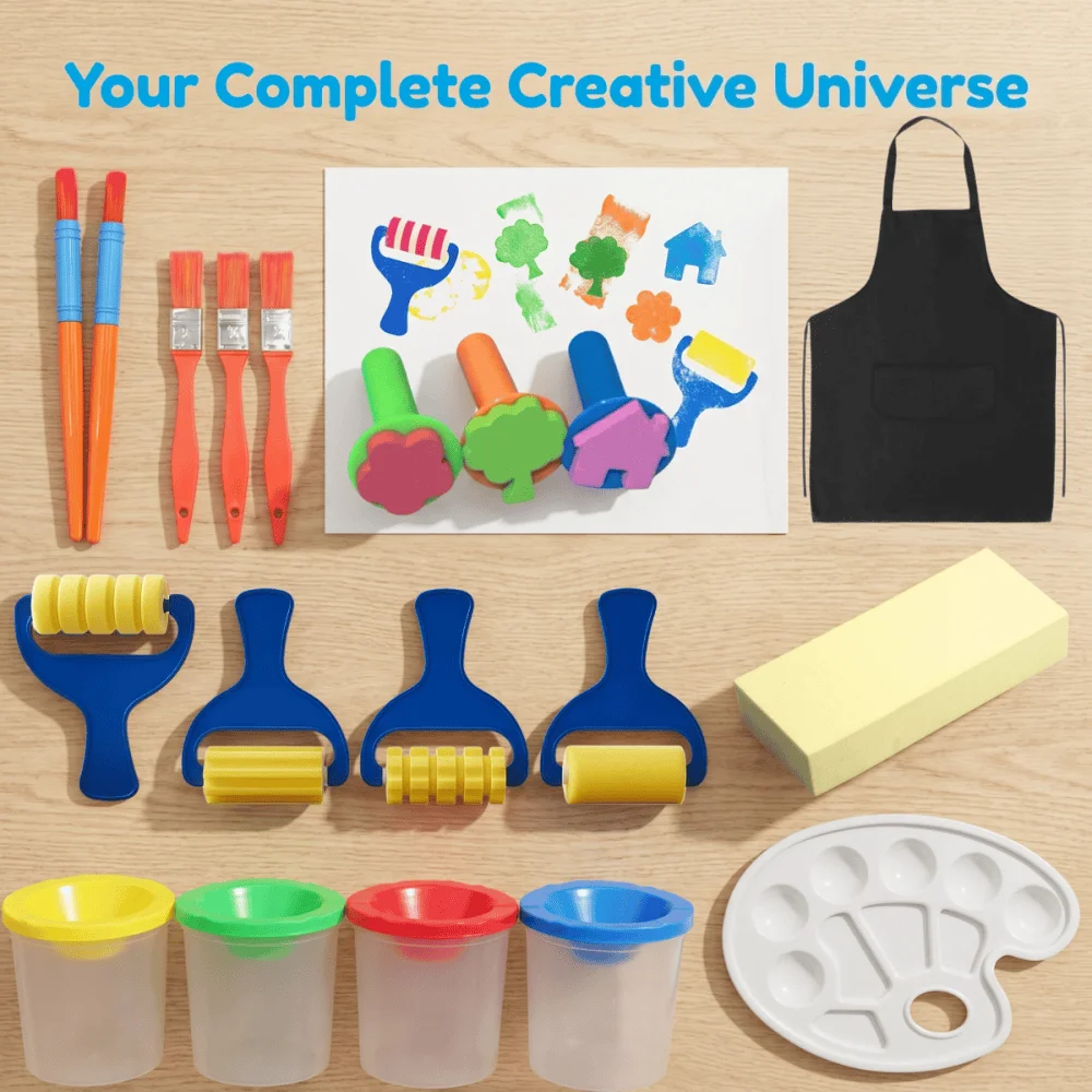 19Pcs Complete Art Painting Set - All-in-One Creative Art Kit for Beginners, Students & DIY Crafters, Ideal Gift