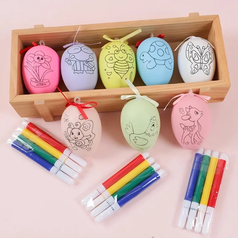 DIY Painting Easter Eggs with Paint Pen Easter Eggs Painting Kit Easter Egg Coloring Craft Kit for Easter Theme Party