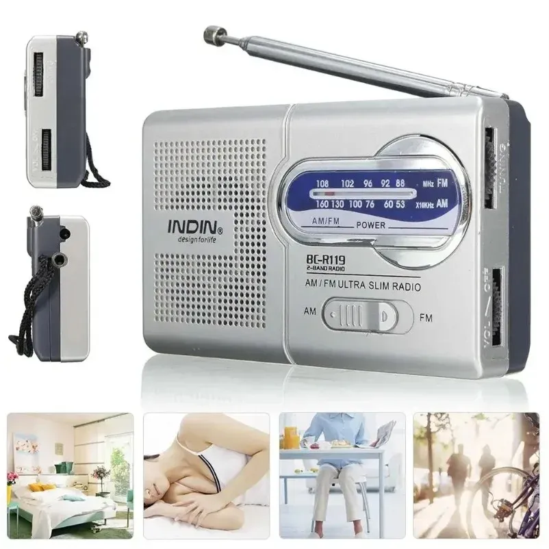  BC-R119 Radio AM FM Battery Operated Portable Radio Best Reception Longest Lasting For Emergency Hurricane Running Walking Home 