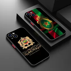 Morocco National Flag For iPhone 15 14 13 12 11 Pro Max XS Max X XR 7 8 Plus 6S 5S Frosted Translucent Funda Phone Case