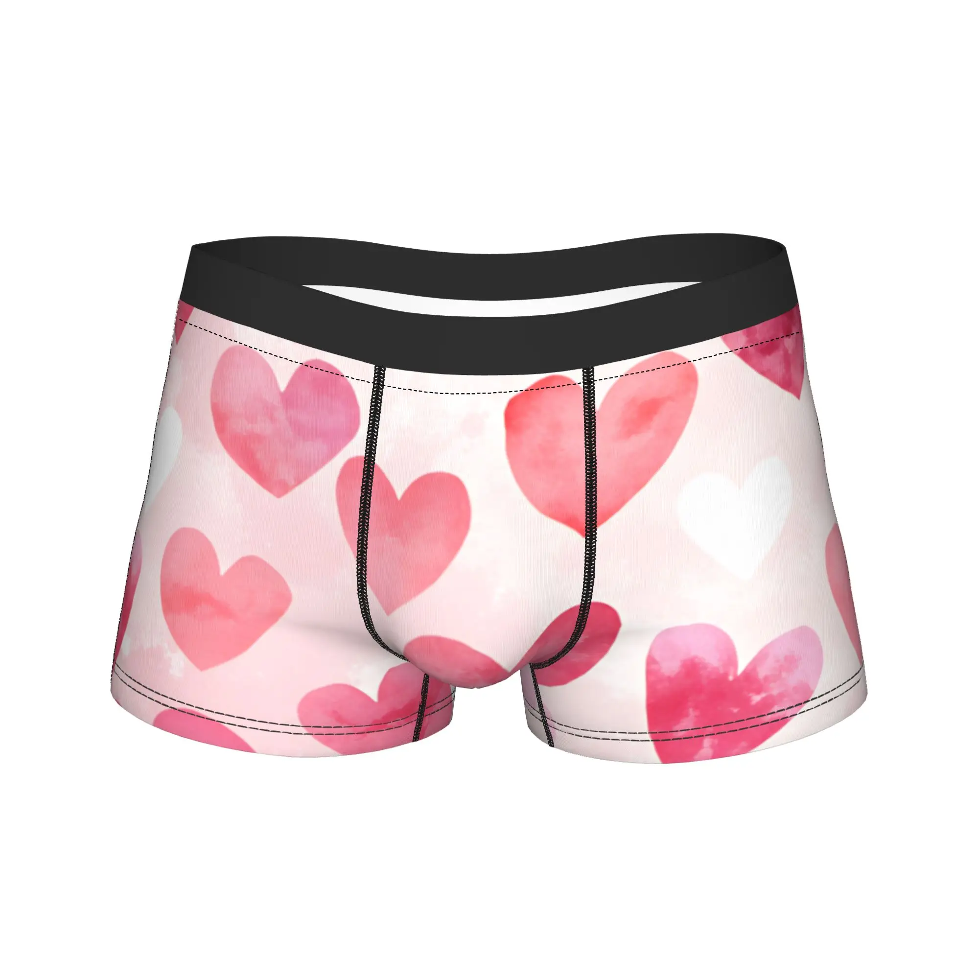Calzoncillos tipo bóxer con estampado de corazón y labios de flamenco, ropa interior cómoda para hombre, calzoncillos de talla grande con estampado, gran oferta