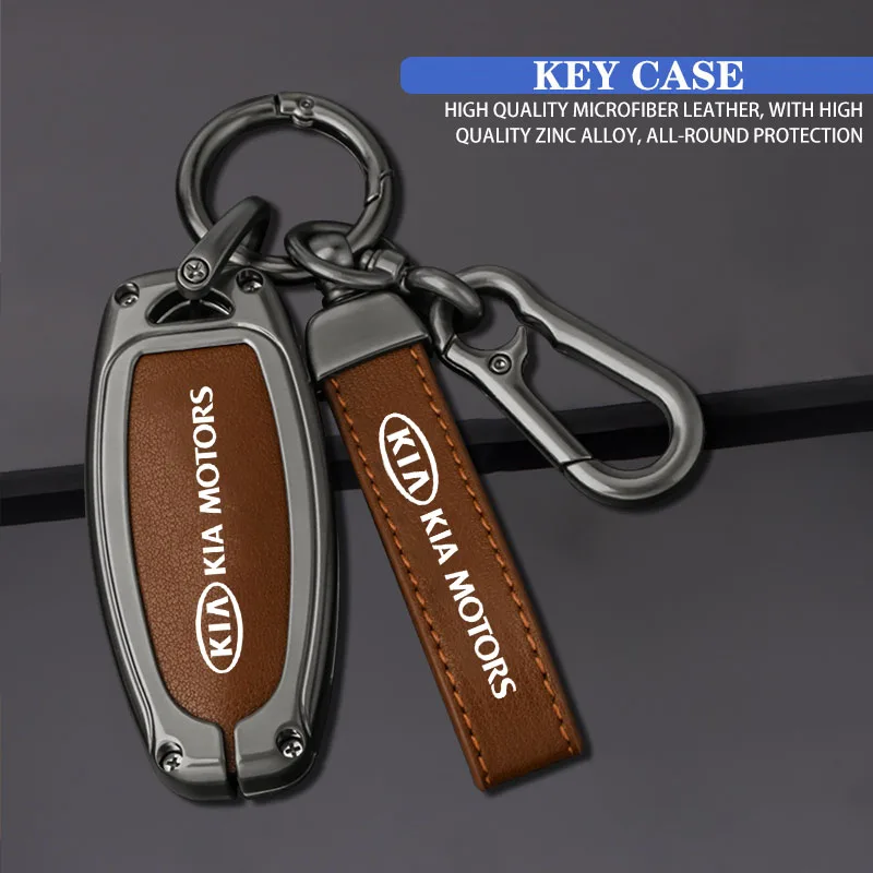 

2026 Hot Car Sticker Suede Leather Car Logo Keyring Key Chain Ring for KIA sportage ceed sorento cerato optima picanto rio soul