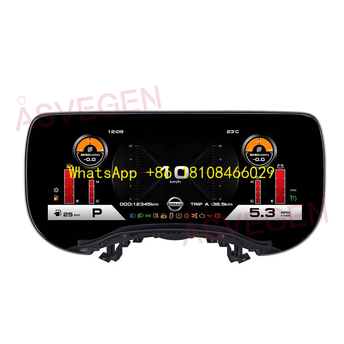 

12.3" Car LCD Digital Cluster Instrument Speedometer Panel for Nissan 350Z/Fairlady Z (Z33 2003-2009