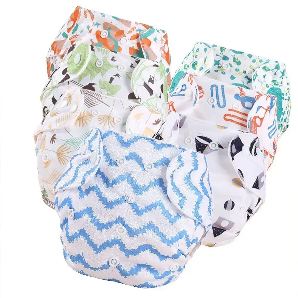 4PC Baby Cloth Diaper Breathable Cloth Diaper Pocket Reusable Nappies Diaper Cover Wrap Washable Newborn Panties Waterproof