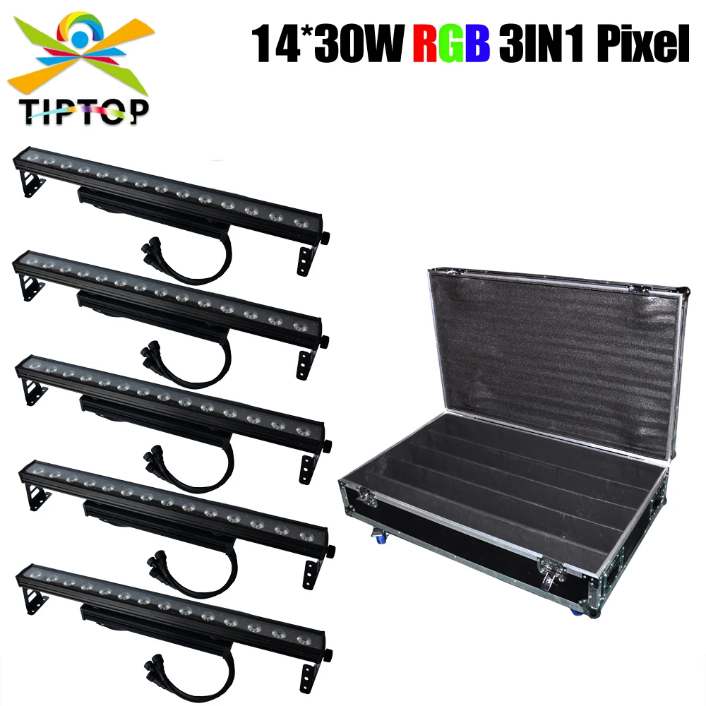 

Freeshipping 5in1 Roadcase Packing 14x30W Tri-color RGB High Power Led DMX512 Controller with Cable Jumper 2/3/5/8/42/44 CH