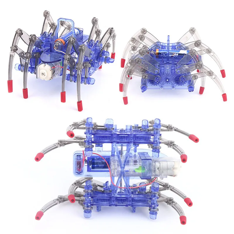 Assembled Electric Crawling Spider Robot, Experimental Toy, Science DIY Kit, Innovative Maker Education