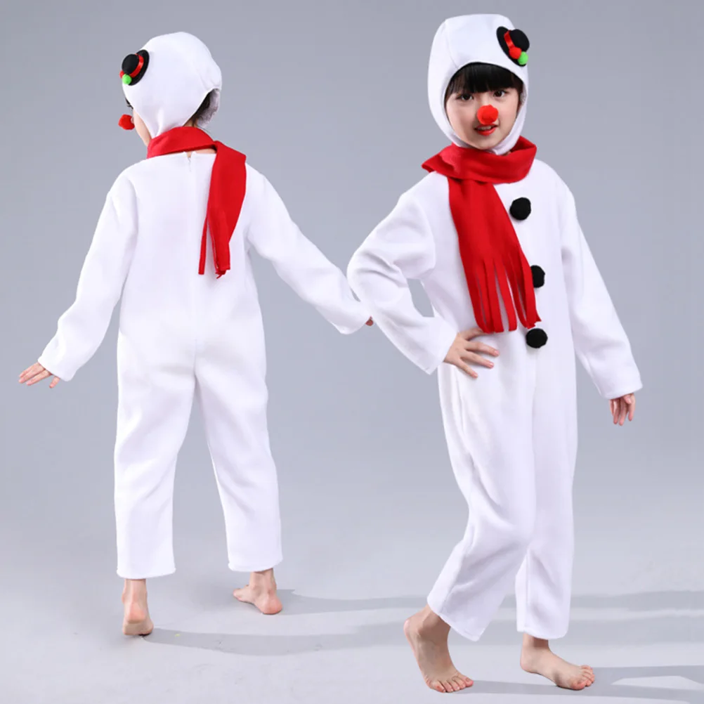 

Kids Snowman Jumpsuit Christmas Costume Set Warm Soft High Quality Fabric Pajamas Cosplay Halloween Festival Outfit