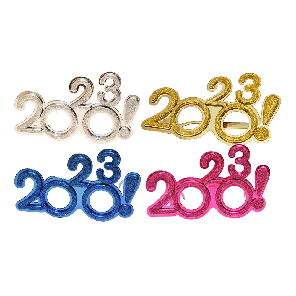 

Creative New Year Party Glasses Photo Props 2023 Eyewear Accessories Lightweight PC Comfortable Festive