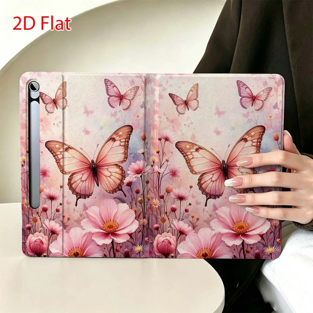 Beautiful Butterfly For Samsung Galaxy Tab S11 S10 S9 S8 S7 S6 A9 A8 A11 Lite FE Plus Pen Tray Tablet Case Soft