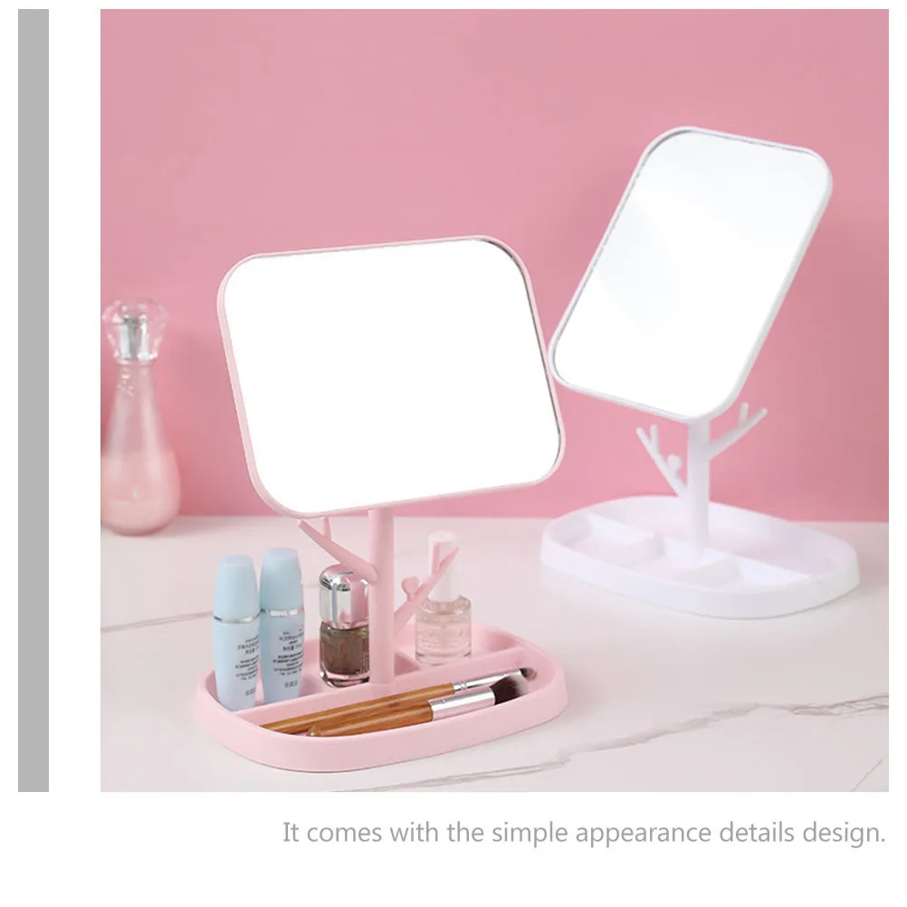 

2 Pcs Rotatable Mirror Practical Cosmetics Household Office Makeup Desktop Home Convenient Multifunctional