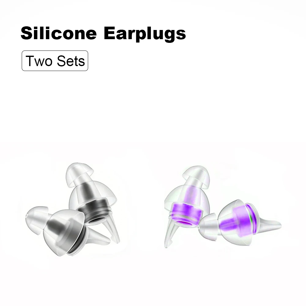 

HUAK 2sets High Fidelity Earplugs (Reusable) – Noise Reduction & Hearing Protection for Concerts, Festivals