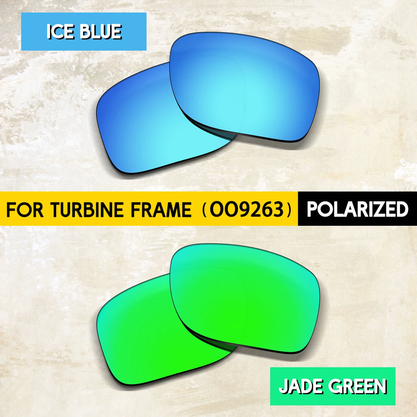 Two Pairs Polarized Replacement Lenses for Oakley Turbine OO9263 65mm Sunglasses - Impact-Resistant Material