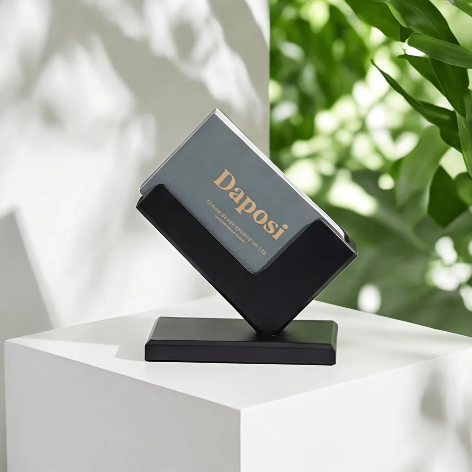 4/2-Piece Set of Industrial-Style Creative Business Card Holder, Desktop Card Display Stand, Simple Design Office Organizer, Suitable for Office/Work Desk Decoration, Business Card Holder, Suitable for Various Scenario