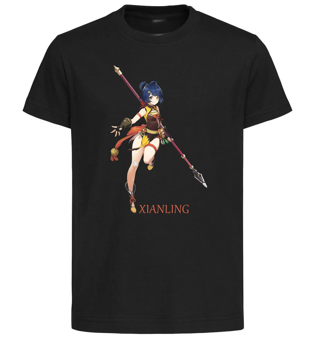 

T-Shirt Unisex Black Genshin Impact Full Body Xiangling