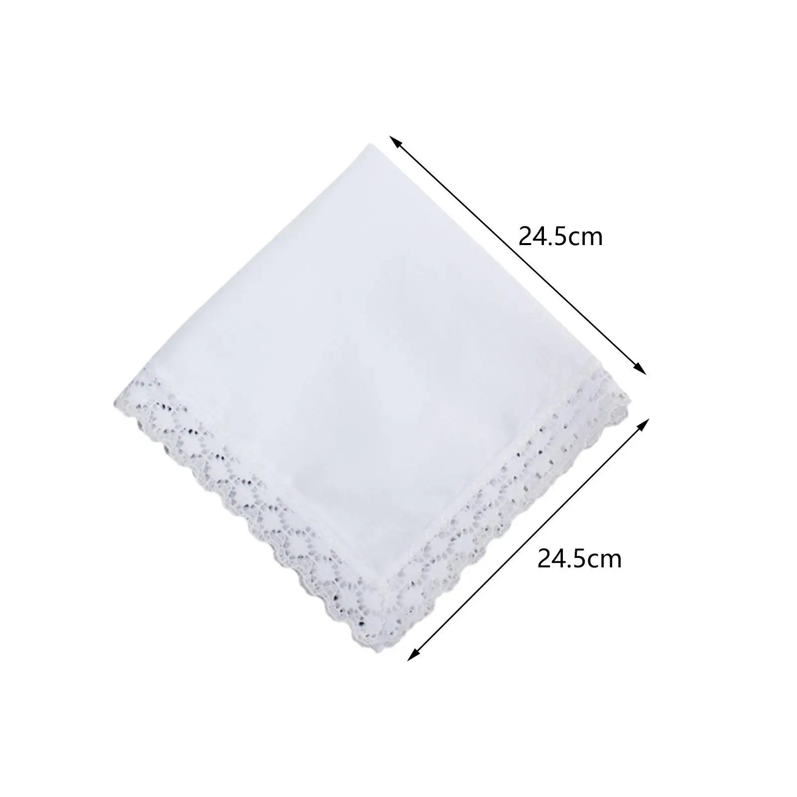 6Pcs Solid White Lace Handkerchiefs Wedding Hankies for Crafts Wedding Gift