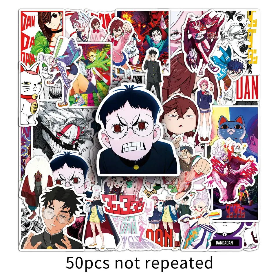 50 Autocollants Dandadans - Anime Mignon - Imperméables - Pour Mug, Skate, Carnet - Vinyle Décoratif Décoration Manga Anime Personnalisée