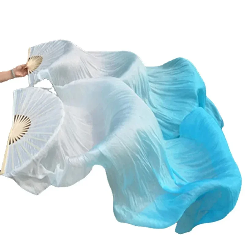 Высокое качество, 100% китайская шелковая вуаль, танцевальные фанаты, 1 пара, бамбуковые ребрышки для живота, длина 150/180 см, реквизит ручной работы MN1