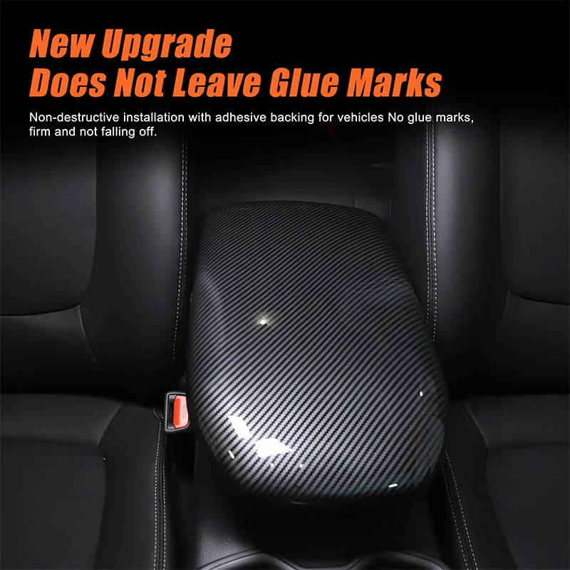 For Toyota RAV4 XA50 2019-2024 ABS Carbon Fiber Car Center Console Armrest Box Protection Cover Trim Interior Car Accessories