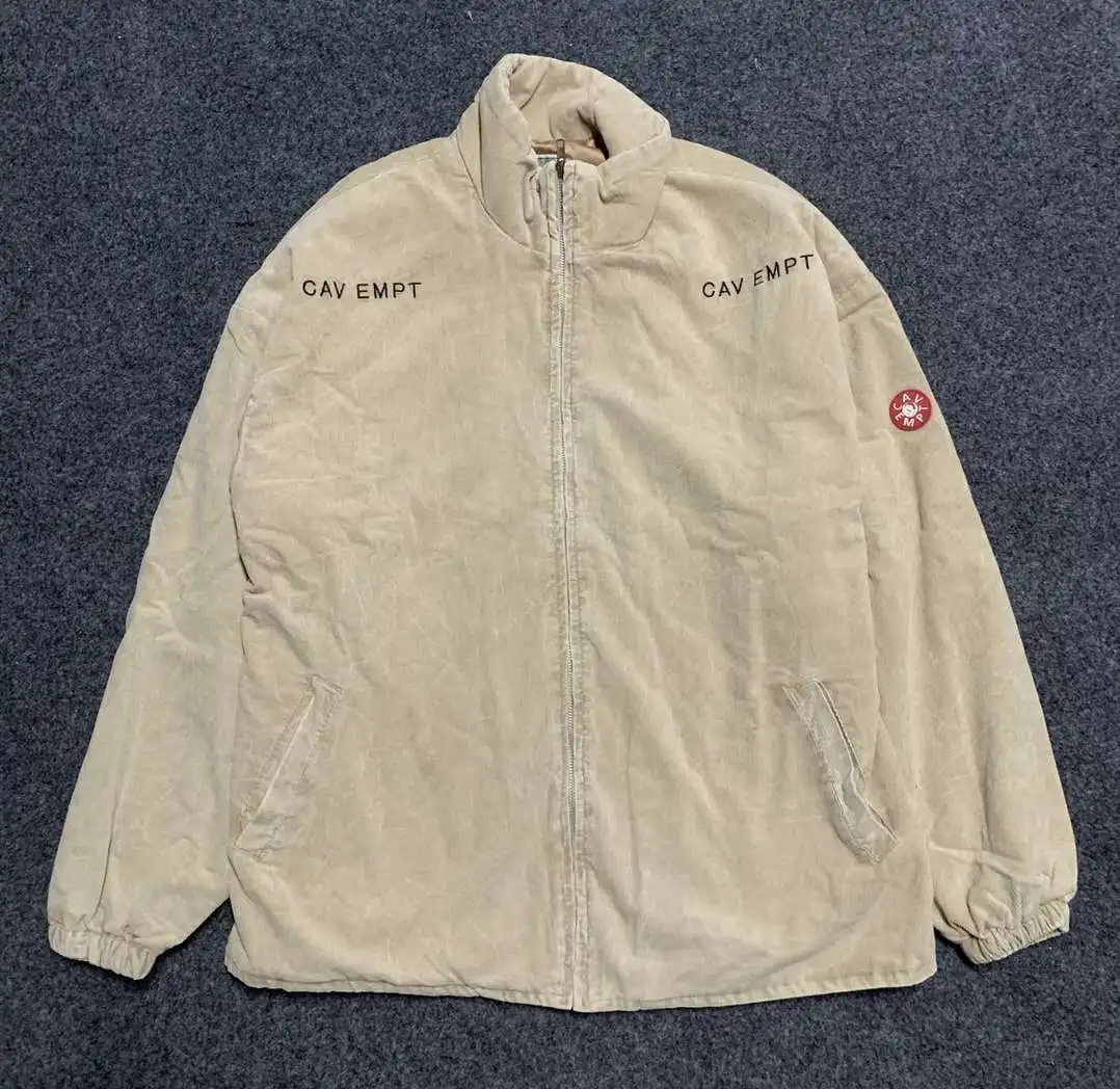 

CAVEMPT C.E New Arrival Thiened Cotton Jaet Loose Fit Corduroy Zipper Coat Youth Trendy Medium Length Casual Outerwear
