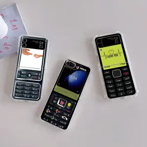 N-Nokias Classic Phone Hülle für Samsung Galaxy Z, Flip 3, 4, Z Flip 5, 6, Falten 4, PC, weicher, Anti-Farm-Heckdeckel Hauptdelefonverkauf Nokia - №5