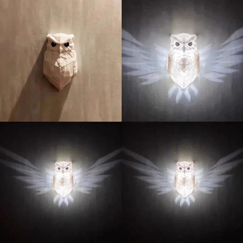 Moderna decorazione della casa proiettore lampada da parete stampa 3D resina creativa Anime Sconce luce gufo aquila corridoio atmosfera notte Lustre