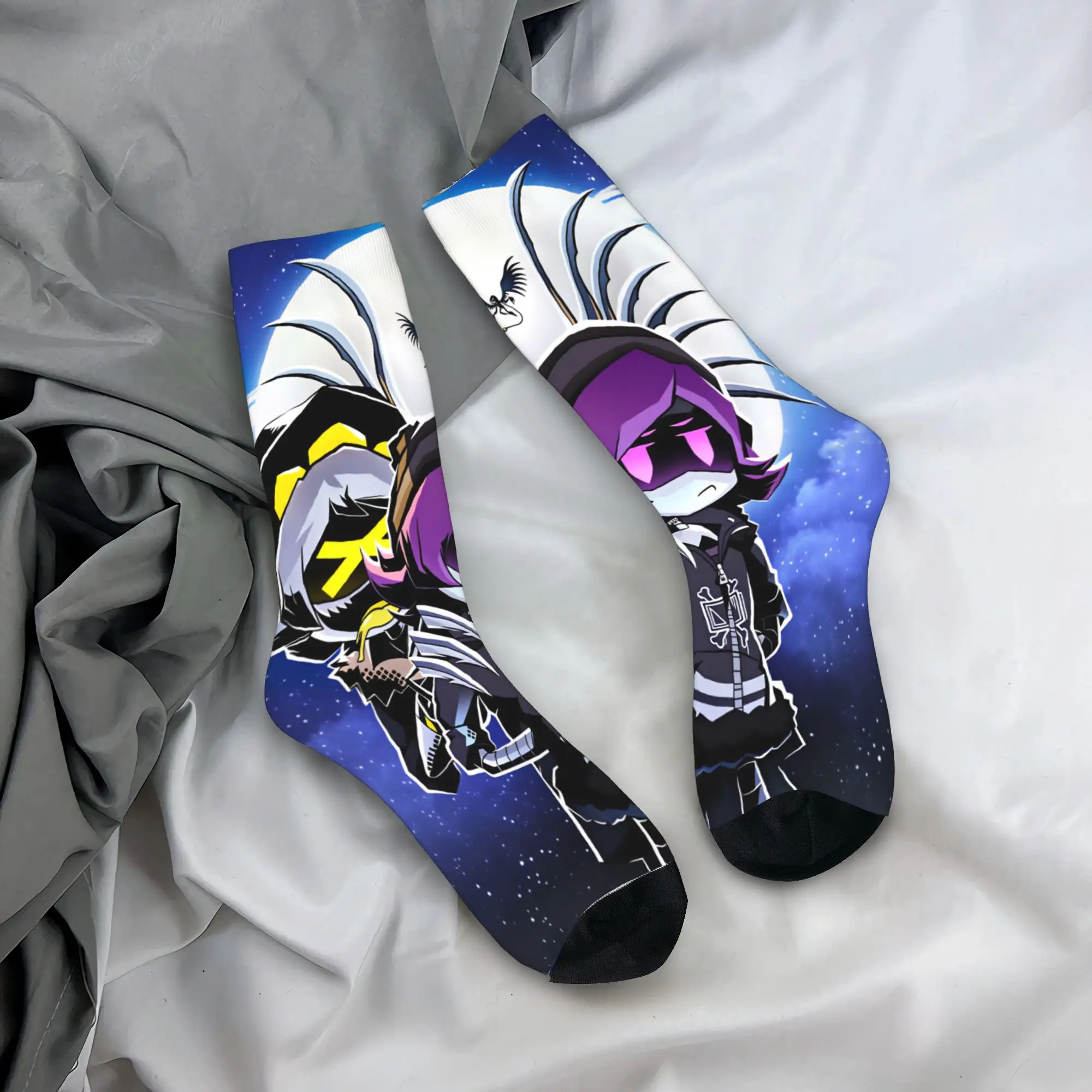 3D Murder-Drones Uzi Cartoon Socks  Gothic Stockings Winter Anti Bacterial Men's Socks Breathable Printed Running Sports Socks