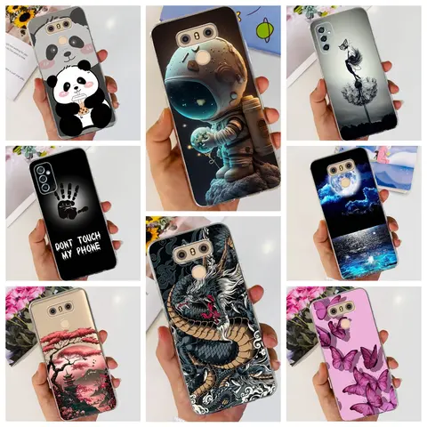 Para LG G6 G6 + G7 + G7 ThinQ funda de teléfono suave TPU Fundas de silicona dragón mármol pintura de lujo Capa en LG G7 Plus G6 Plus LGG6 G 6
