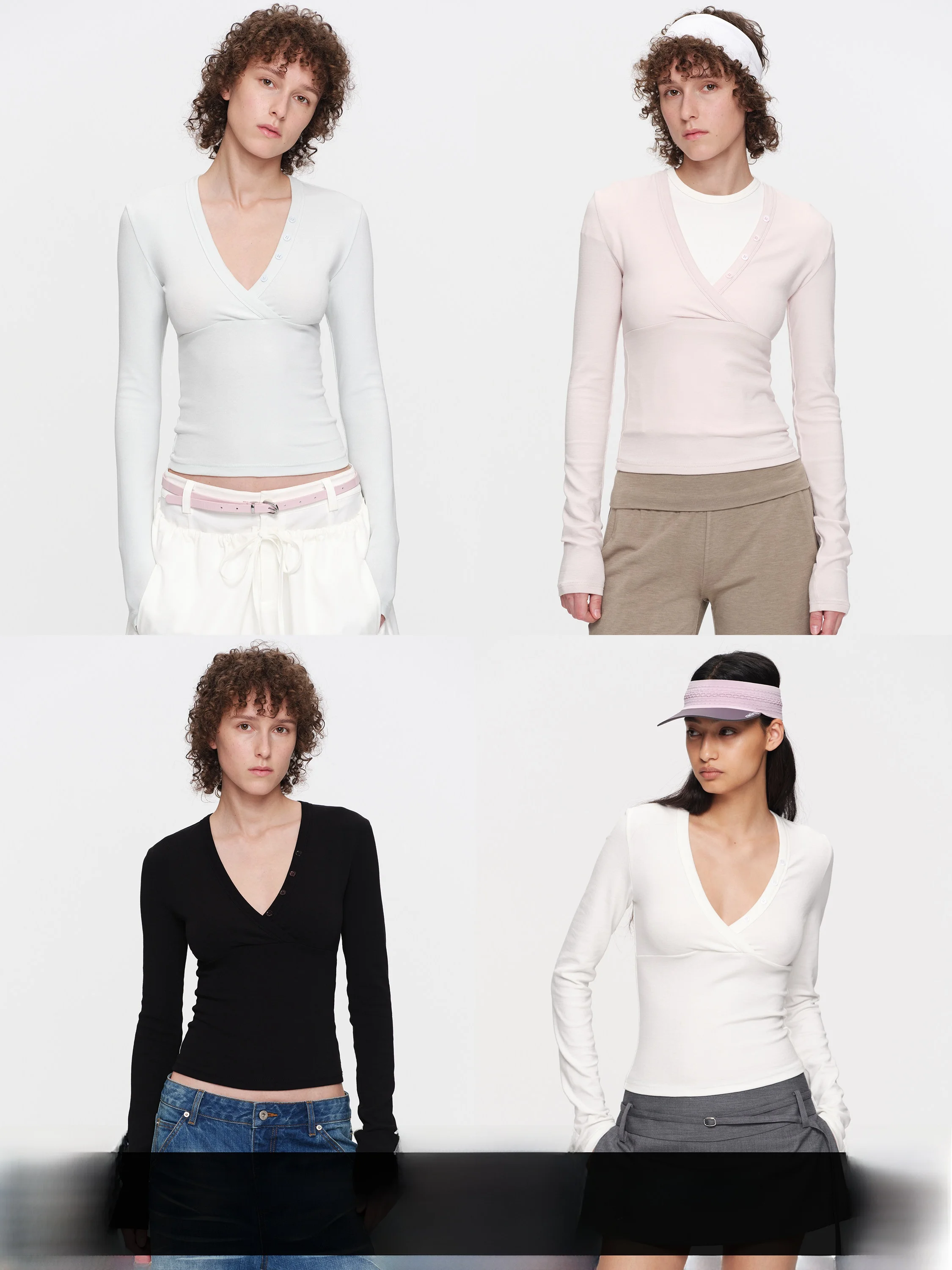 

Женская облегающая футболка с глубоким V-образным вырезом, укороченная, с эффектом утяжки талии, базовая, для повседневной носки, с длинным рукавом