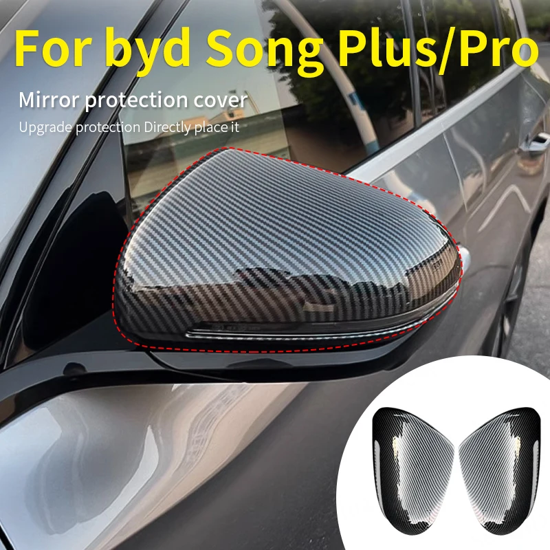 

2 pieces Rearview Mirror Cover Cap Carbon Black For BYD Seal U Song Plus Dm-i Ev Song Pro Atto 3 Yuan Plus