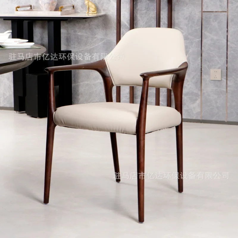 

PYJ ash wood dining table and chairs walnut dining chair clubhouse box solid wood retro chair