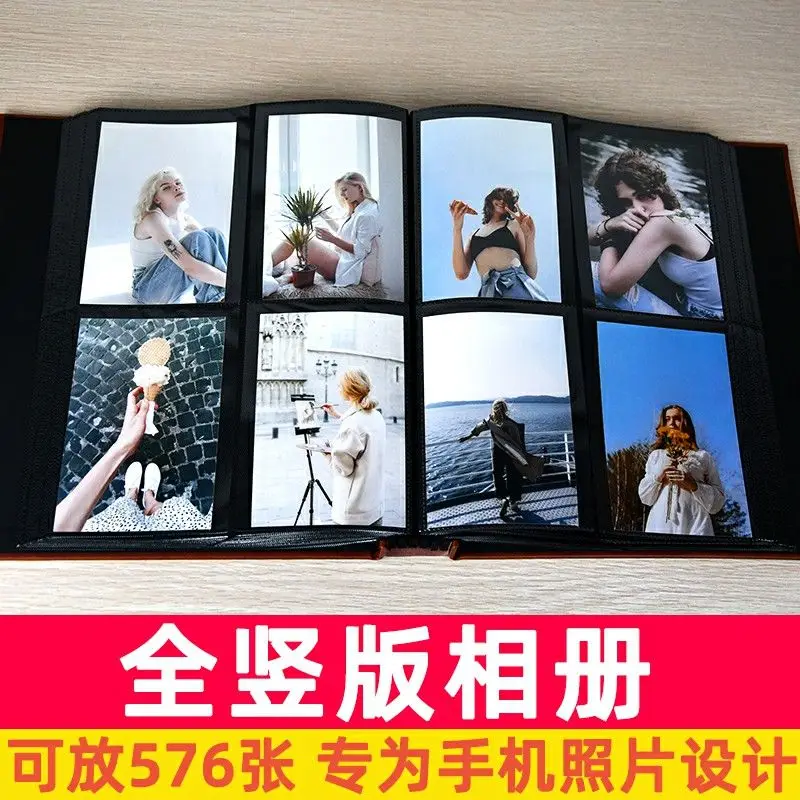 

PU cover 576 Vertical Pocket 15.2 * 11.4cm 6/5 inch Photo Mobile Photo Album Polaroid Insert Photo Album Anniversary Gift