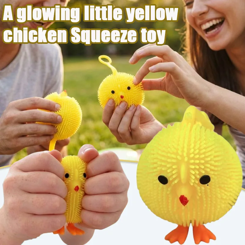 12-36PCS Squeeze Toy Glow Chicken Slow Rebound Stress Relief Squishy Ball for Kids Adults Home Party Desk Novelty Gift