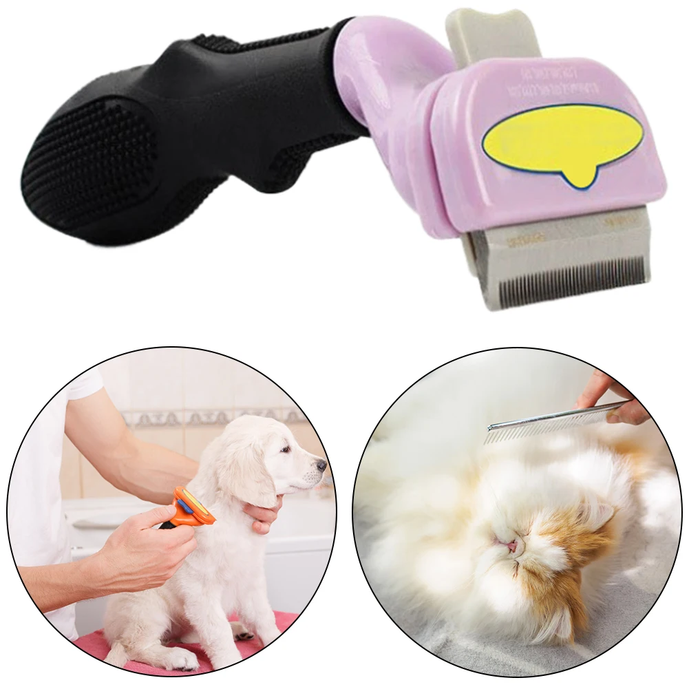 Pet Grooming Brush Removes Loose Hair and Tangles Dog and Cat Brush Deshedding Tool for Long Short Haired Dogs Cats