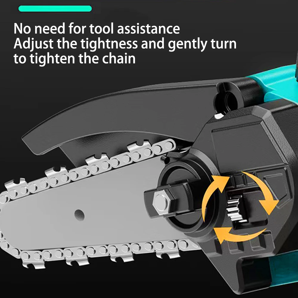 Electric Chain Saw Handheld Portable Chainsaw Tree 6 Inch Wood Cutter Pruning Garden Power Tools Fit Makita 18V No Battery