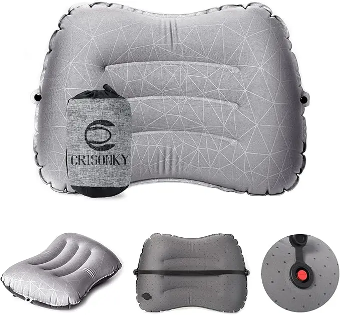 

Inflatable Camping Travel Pillow Ultralight Portable Backpacking Pillow for Neck Lumbar Support Camp Hiking Sleeping