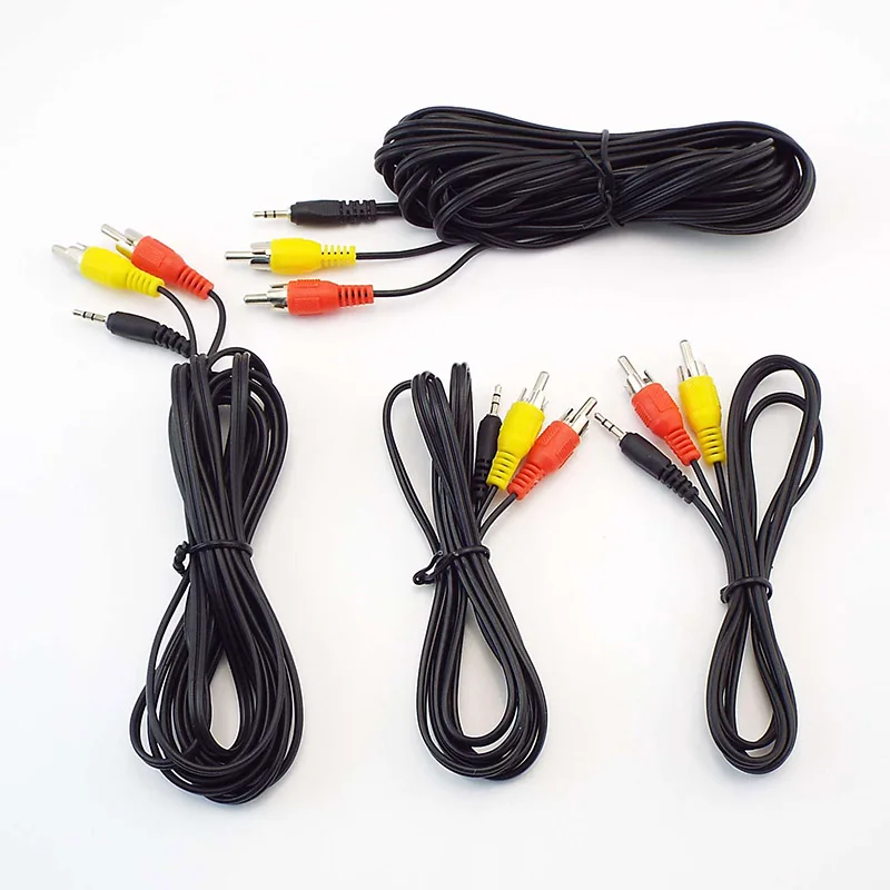 Wtyk męski 2.5mm na podwójny kabel męski 2 RCA rozdzielacz Audio na 2 kable Audio RCA