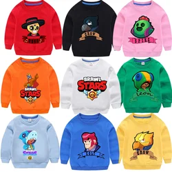 Anime Cartoon Kid Round Neck Sweatshirts Leon Poco Crow Spike Pullover Boys Girls Winter Warm Tops Game Figure Casual Sportswear