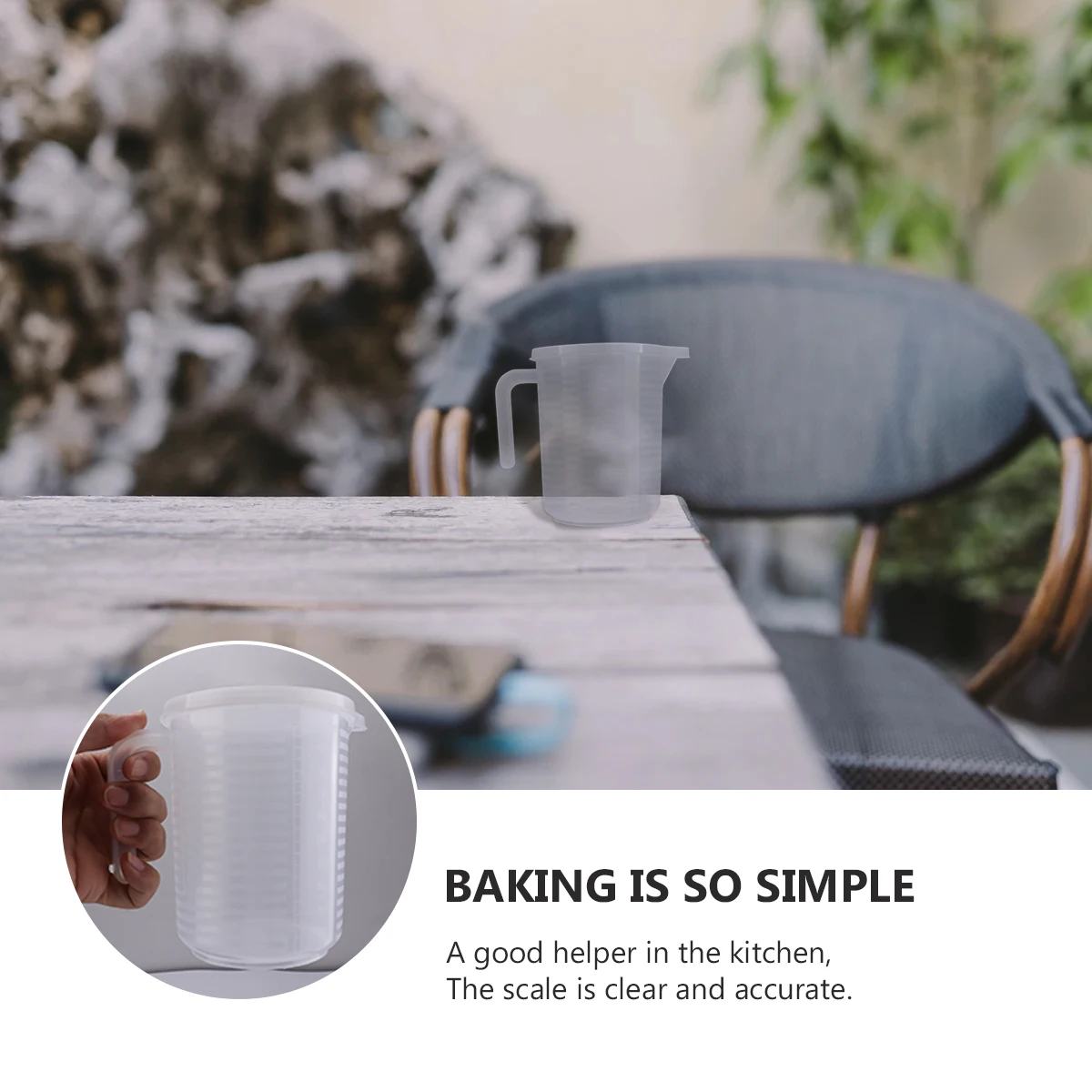 

Plastic Measuring Cup Transparent Baking Container Clear Water Bottle Lids Easy Grip H Grade PP Suitable Home Use