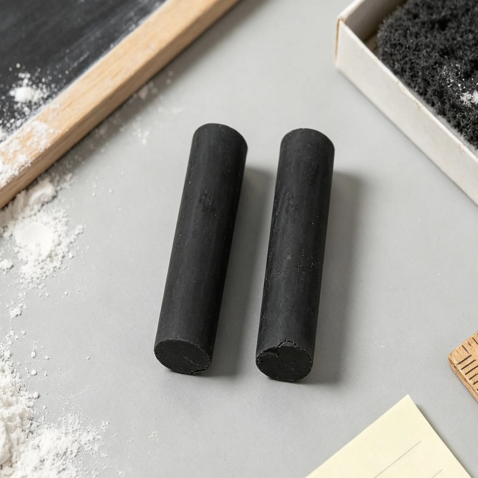 Black Chalk Powder Dustless Natural Blackboard Chalk Suitable for Classroom Presentation Drawing Smooth Writing