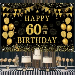 60th Birthday Decorations Backdrop Cheers to 60 Years Banner Photo Props Background Decor Camping Shoot Photocall Props Supplies