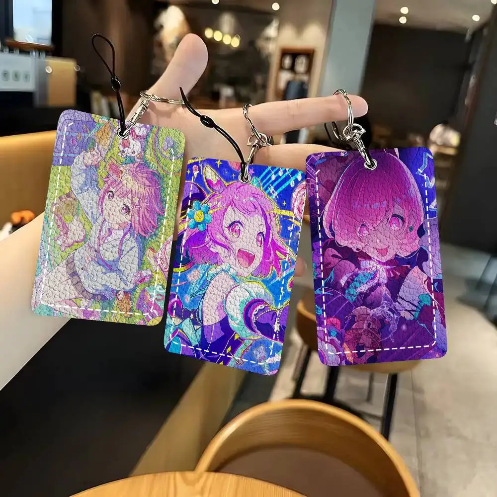 Emu Otori Cartoon Animation Card Wallet With Keychain Fashion Print Bank Card Protective Holder