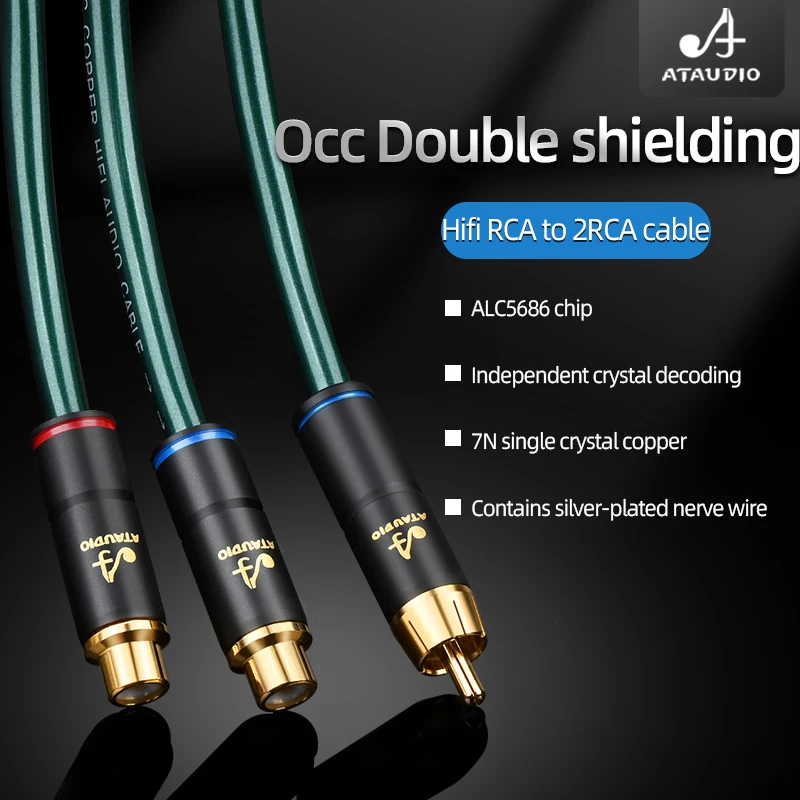 HiFi RCA To 2RCA Cable High-performance Premium RCA Male To Female Adapter Audio Cable M/2F