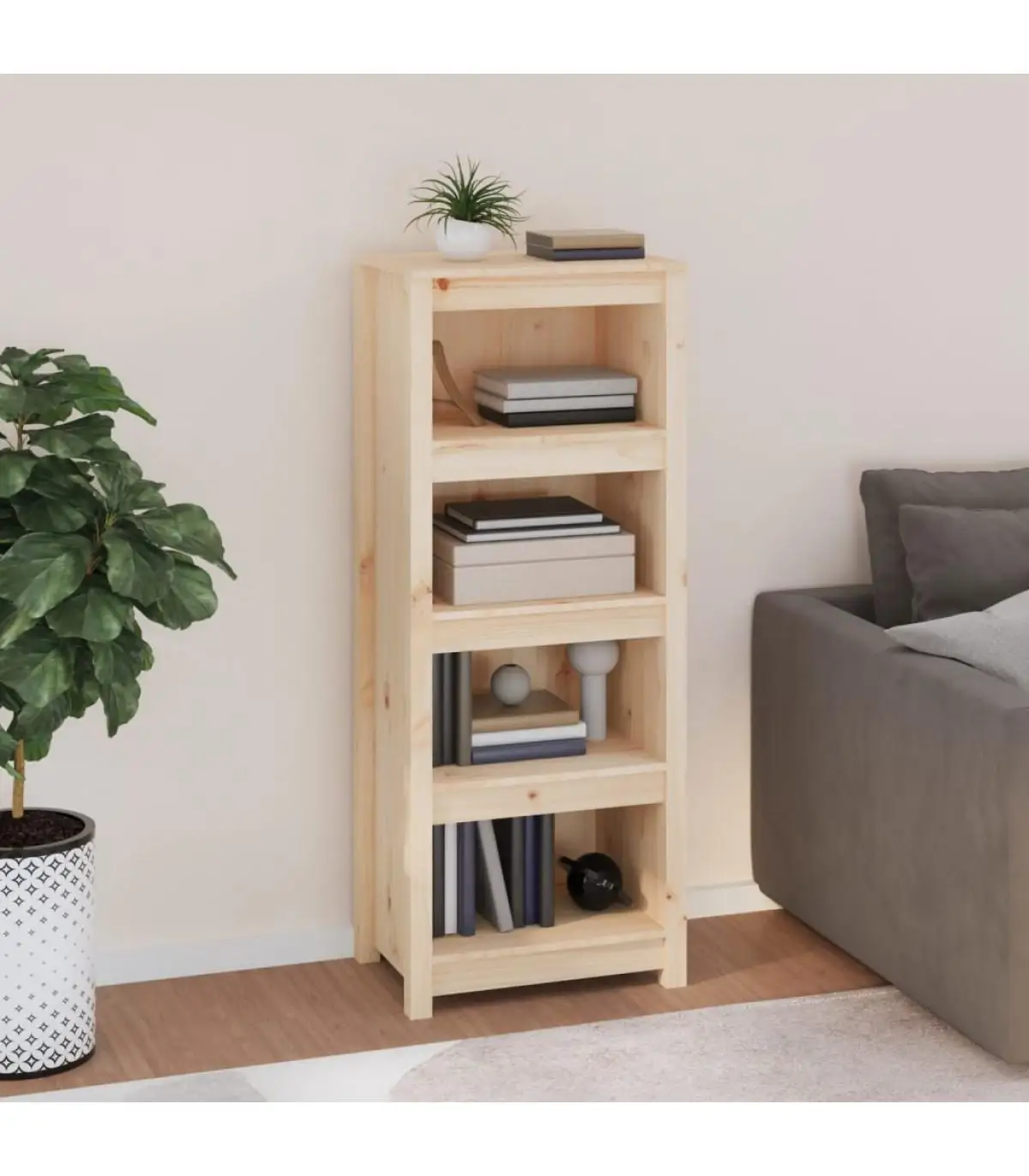 Solid pine wood bookcases and shelving shelves 50x35x125,5 cm