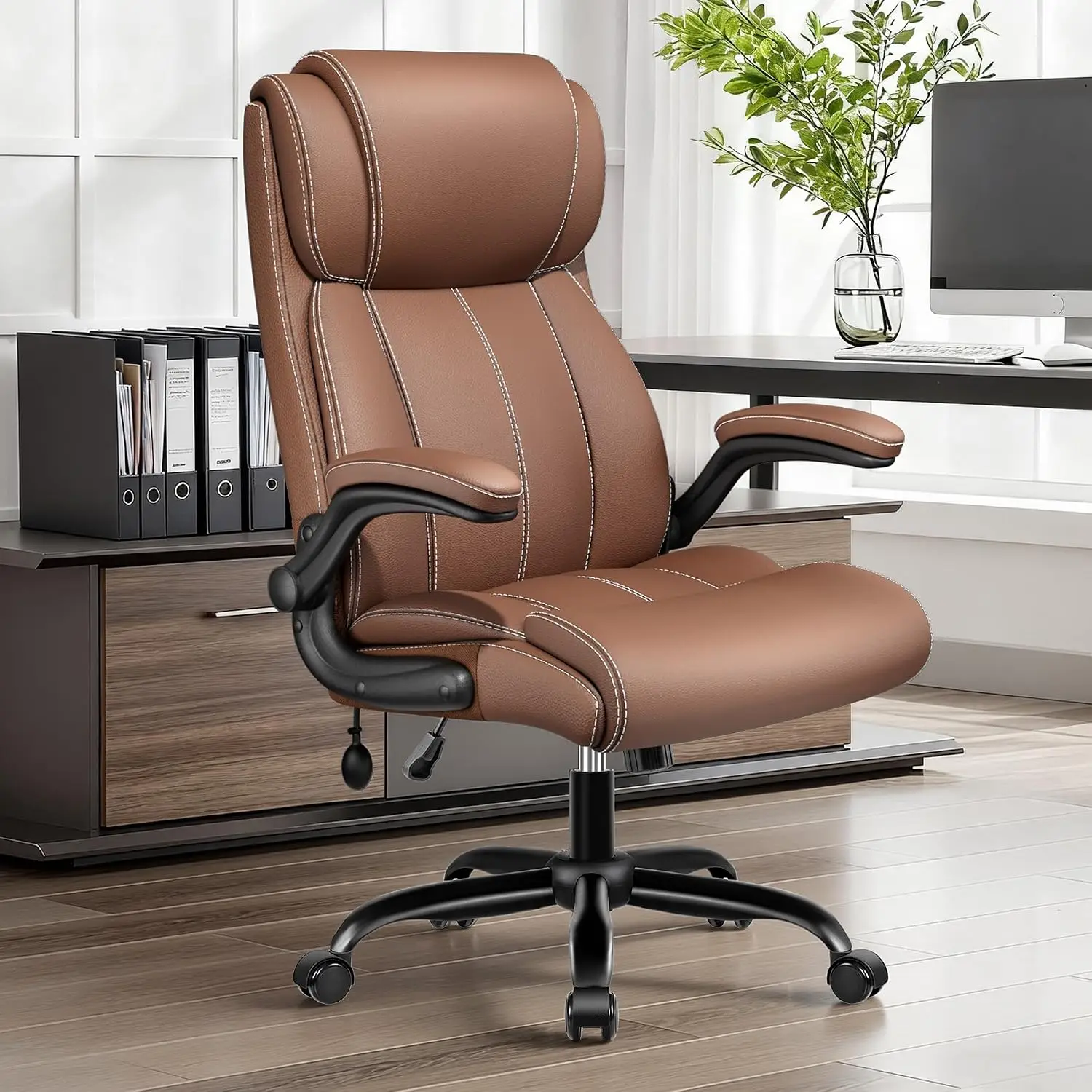 Ergonomic High Back Office Desk Chair, Comfy Home Computer Task Chair, Adjustable Lumbar Support, Customized