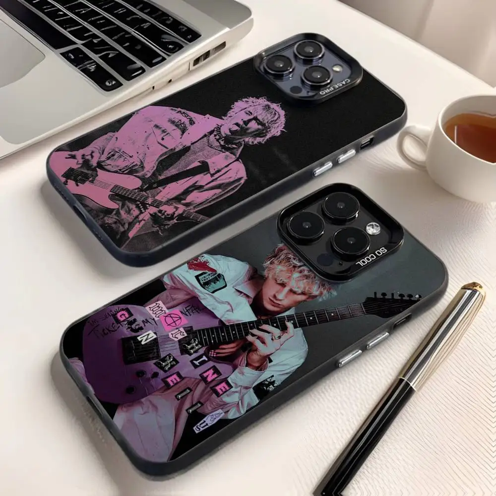 

M-MGK Machine Gun Kelly Phone Case For iPhone 16,15,14,13,12,11,8,7,Pro,Max,Plus,Mini,XS,SE Anti Fall Black Matte Hard