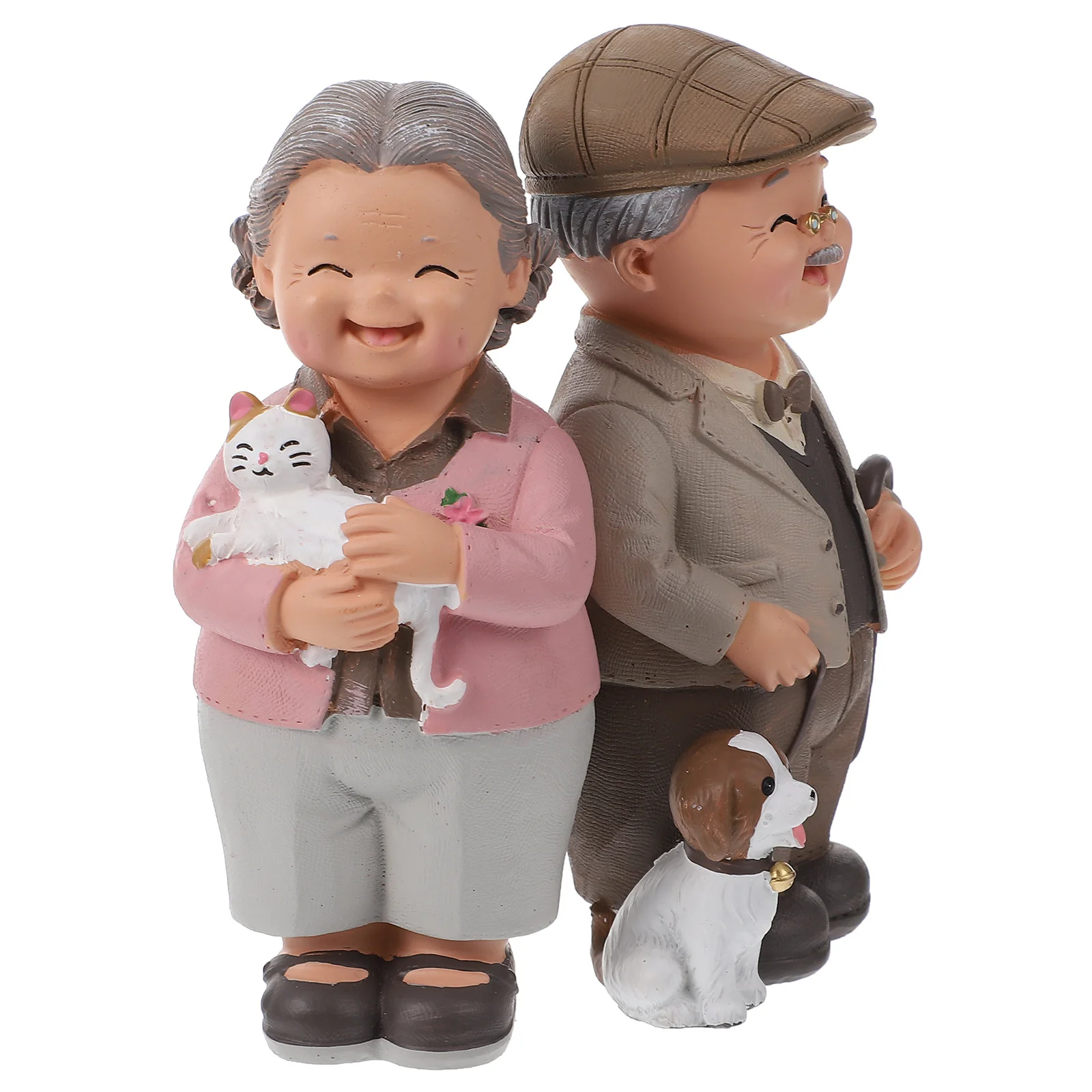 

1Set Elderly Couple Resin Statue Lovely Married Couple Ornament Anniversary Wedding Parents Gift Anniversary Wedding Statues