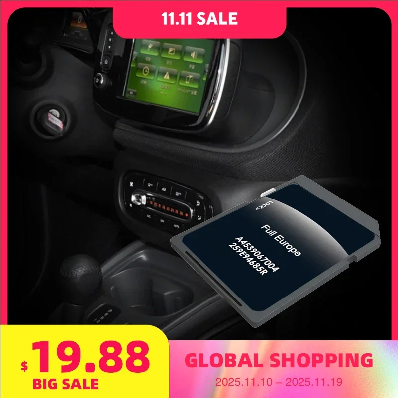 

Fitting for Smart Fortwo Electric Drive (2017-onwards) Naving Card 16GB Map Version Cover Sweden Switzerland Czech Republic