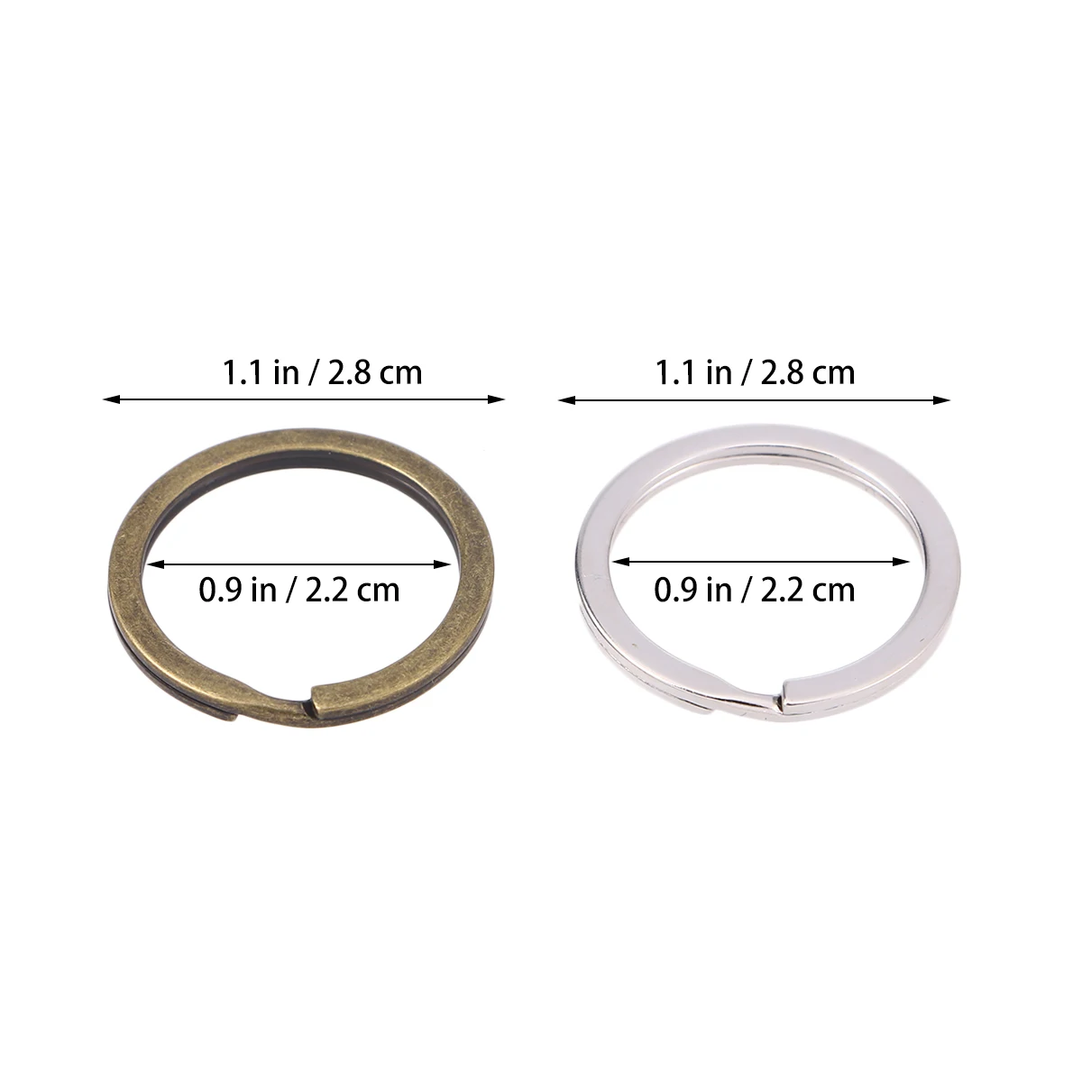 

100 Pcs Vintage Key Rings Metal Split Ring Flat Keyrings Retro Keychain Organize House Car Keys Durable Smooth Surface