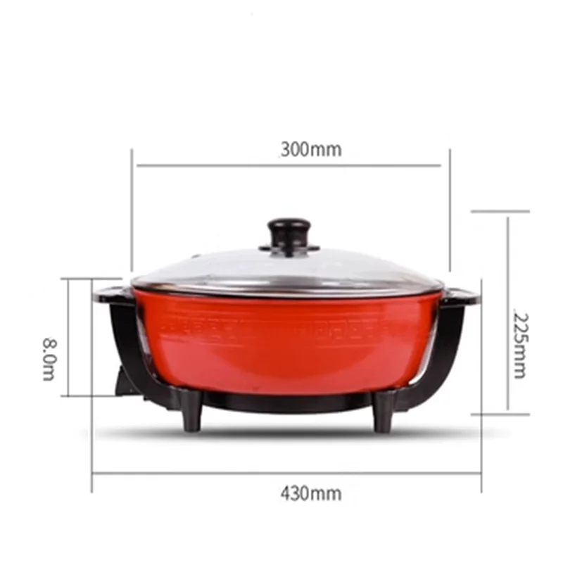 Electric Hot Pot Double Soup Pots Non Stick Smokeless Home Kitchen Cookware Twin Divided Shabu Pot Electric Cooker 6L